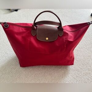 Longchamp Le Pliage Original L Red Tote Bag